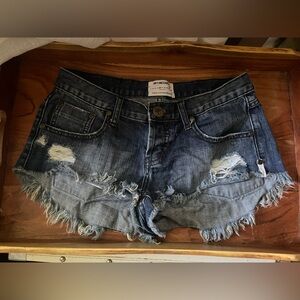 One Teaspoon Dark Wash Denim Shorts